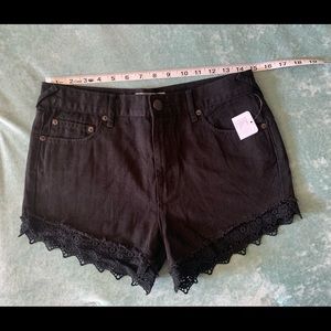 NWT Free People black denim shorts, size 28